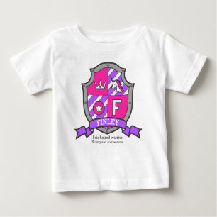 Finley name meaning unicorn princess letter F Baby T-Shirt
