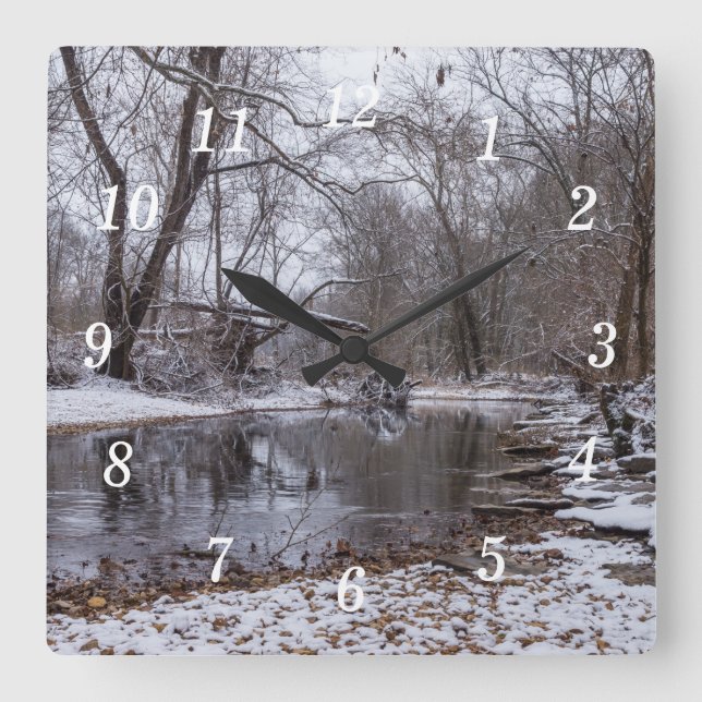 Finley Winter Snow Wall Clock (Front)