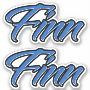 Finn name blue sticker Sticker Sticker Sticker