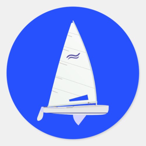Finn Racing Sailboat onedesign Olympic Class Classic Round Sticker
