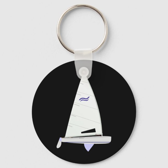 Finn Racing Sailboat onedesign Olympic Class Keychain (Front)