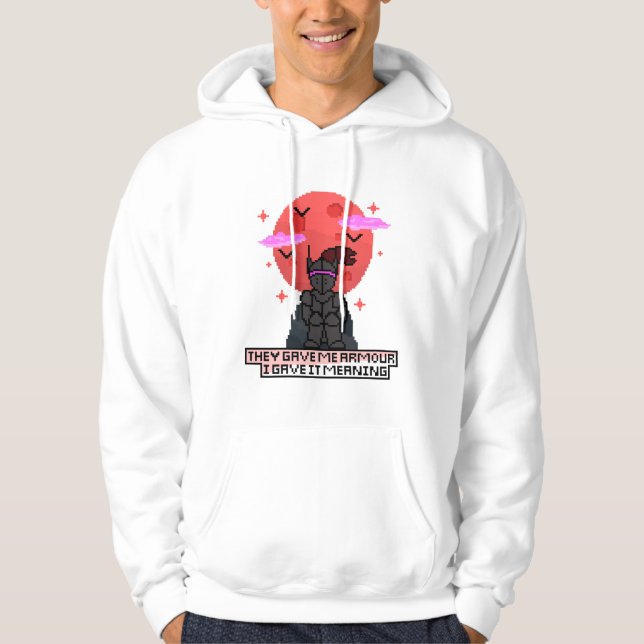 Finn the Pixel Knight – Crimson Moon Hoodie (Front)