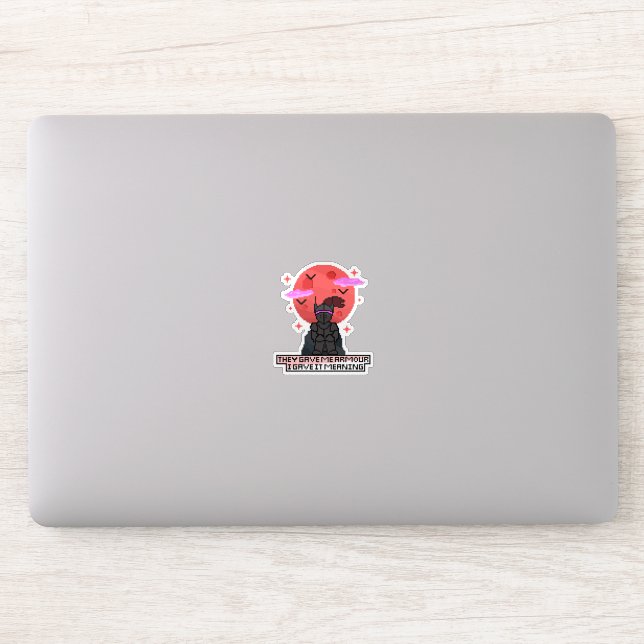 Finn the Pixel Knight – Crimson Moon Sticker (Computer)