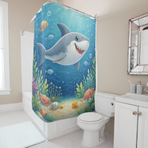 Finn the Shark Shower Curtain