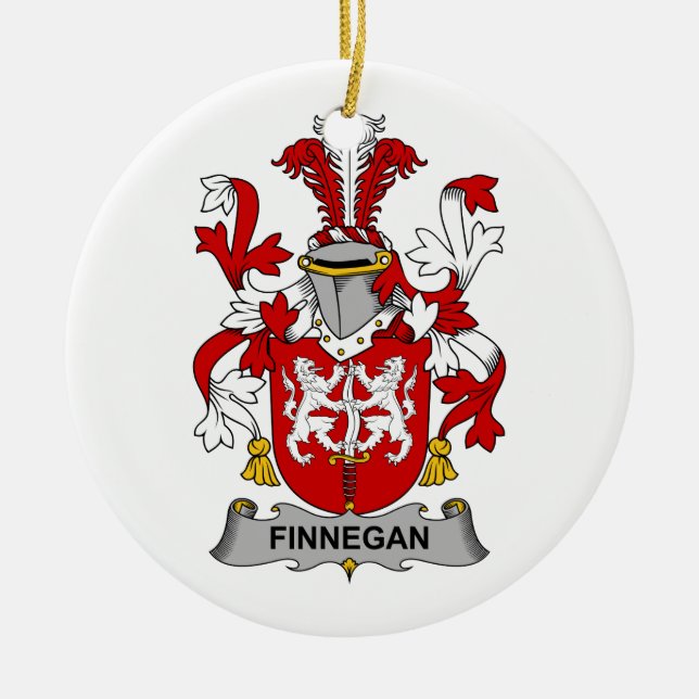 Finnegan Family Crest Ceramic Ornament (Front)