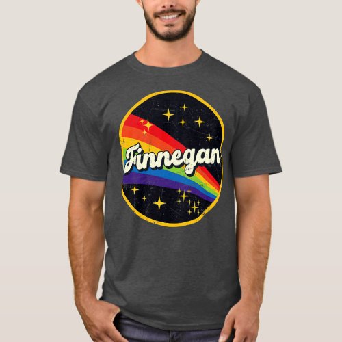 Finnegan Rainbow In Space Vintage GrungeStyle T_Shirt