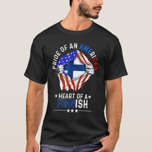 Finnish American America Pride Foreign Country Fin T_Shirt