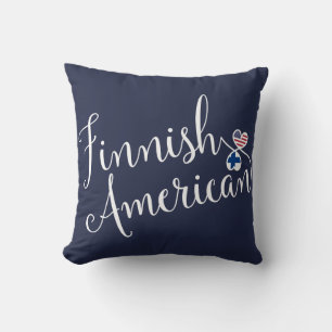 Finnish American Entwined Hearts Throw Cushion