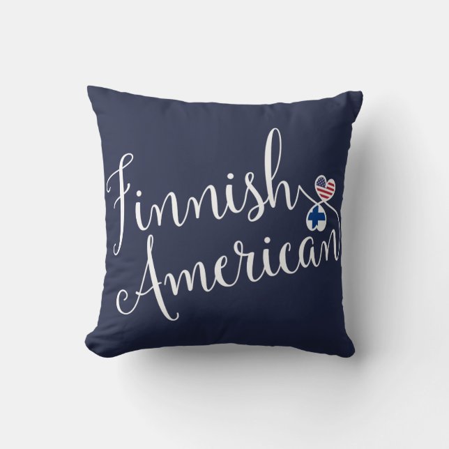 Finnish American Entwined Hearts Throw Cushion (Front)