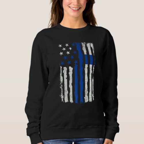 Finnish American Pride Usa Flag Finland Roots   Sweatshirt