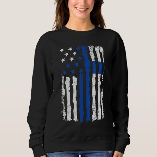 Finnish American Pride Usa Flag Finland Roots Sweatshirt