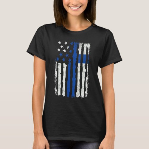 Finnish American Pride Usa Flag Finland Roots T_Shirt