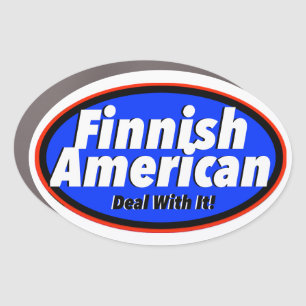 Finnish American Print Novelty Car Magnet