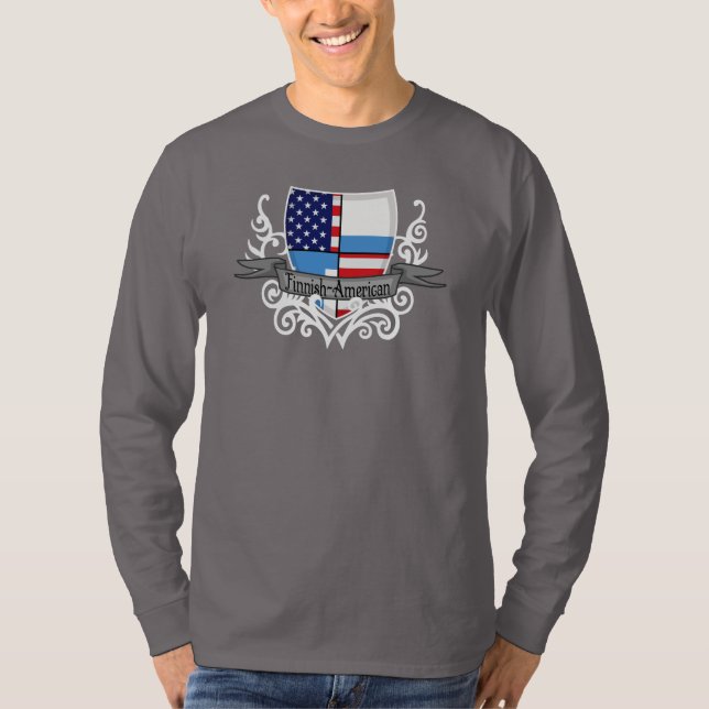 Finnish-American Shield Flag T-Shirt (Front)