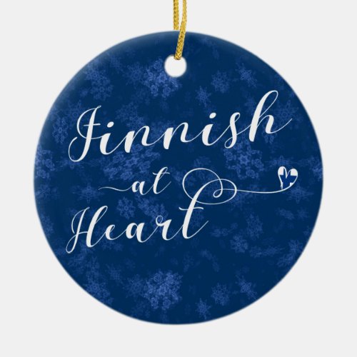 Finnish At Heart Christmas Tree Ornament Finland Ceramic Ornament