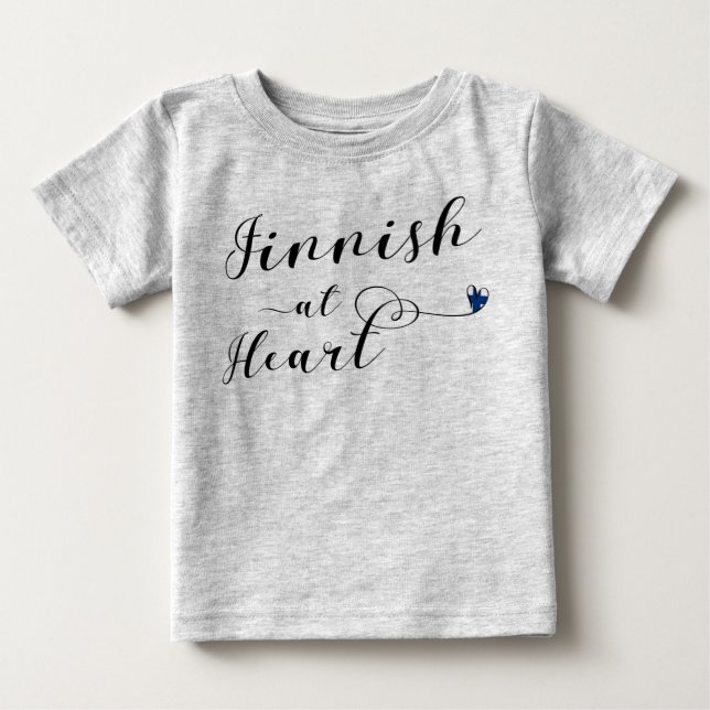 Finnish At Heart, Finland Baby T-Shirt (Front)