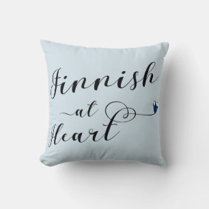 Finnish At Heart Throw Cushion, Finland Pillow