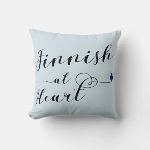 Finnish At Heart Throw Cushion Finland Throw Pillow