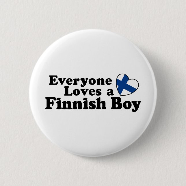 Finnish Boy Pinback Button (Front)