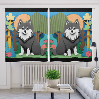 FINNISH-ed  Lapphund Blackout Curtains