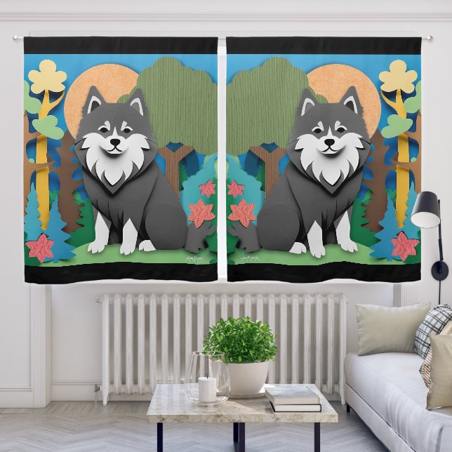 FINNISH-ed  Lapphund Blackout Curtains (Living Room)