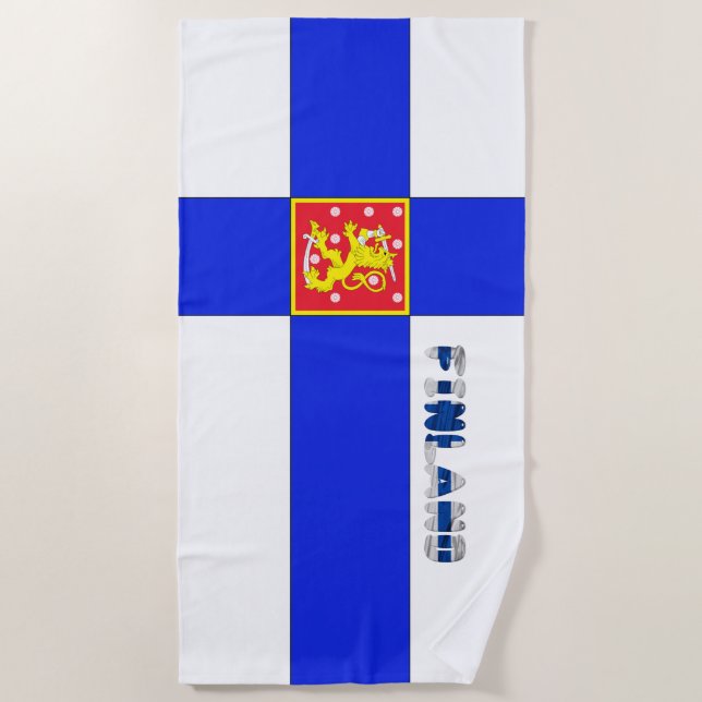 Finnish flag beach towel (Front)