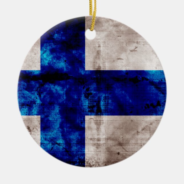 Finnish Flag Ceramic Ornament (Front)