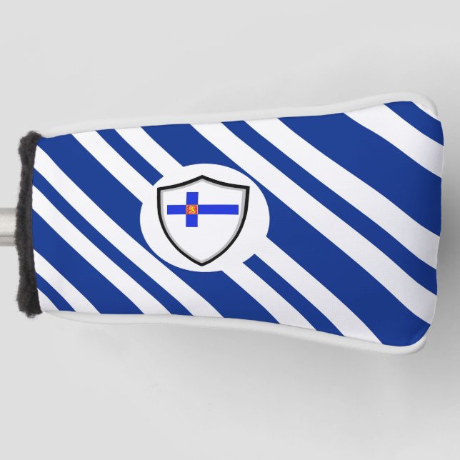 Finnish flag-coat arms golf head cover (Front)