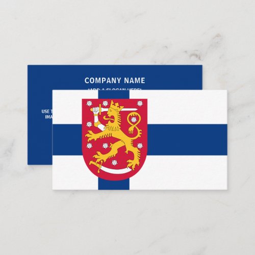 Finnish Flag  Coat of Arms Flag of Finland Business Card