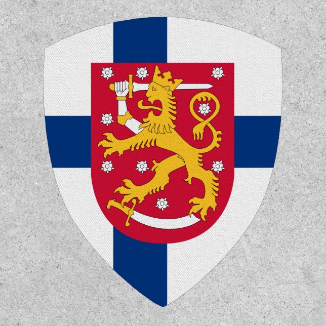 Finnish Flag & Coat of Arms, Flag of Finland Patch (Front)
