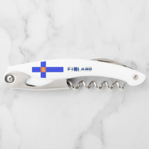 Finnish flag-coat of arms waiter's corkscrew
