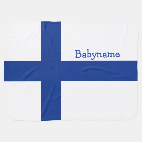 Finnish Flag custom baby blanket