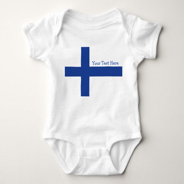 Finnish Flag custom clothing Baby Bodysuit (Front)