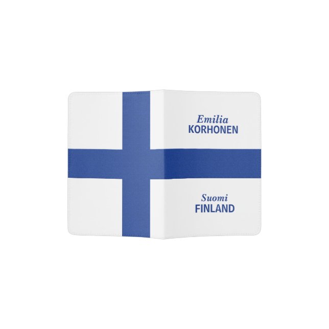 Finnish Flag custom passport cover (Opened)