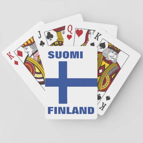 Finnish Flag custom playing cards
