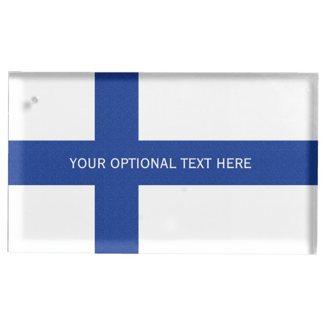 Finnish Flag custom table card holder (Front)