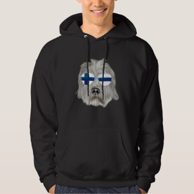 Finnish Flag Dandie Dinmont Terrier Dog Finland Po Hoodie