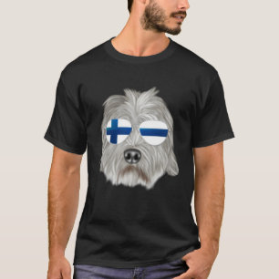 Finnish Flag Dandie Dinmont Terrier Dog Finland Po T-Shirt