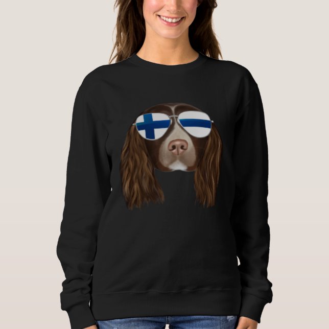 Finnish Flag English Springer Spaniel Dog Finland  Sweatshirt (Front)
