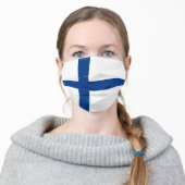 Finnish Flag (Finland) Adult Cloth Face Mask (Worn)