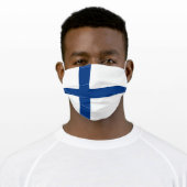 Finnish Flag (Finland) Adult Cloth Face Mask (Worn)
