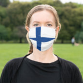 Finnish Flag (Finland) Adult Cloth Face Mask (Outside)