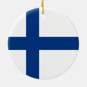 Finnish Flag (Finland) Ceramic Ornament