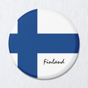 Finnish flag & Finland holiday, travel/sports fans Magnet