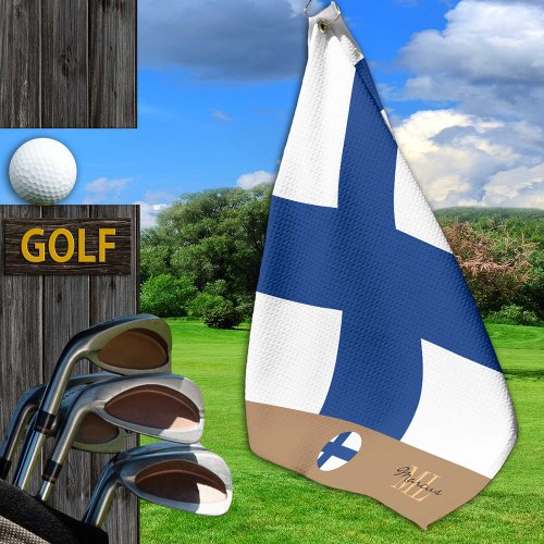 Finnish flag  Finland monogrammed  Golf Towel