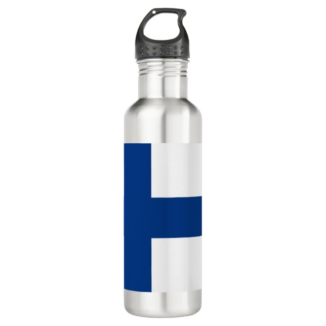 Finnish Flag (Finland) Stainless Steel Water Bottl Stainless Steel Water Bottle (Front)
