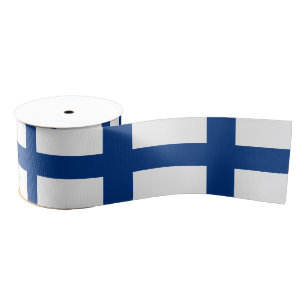 Finnish Flag & Finland travel, holiday /sports Grosgrain Ribbon