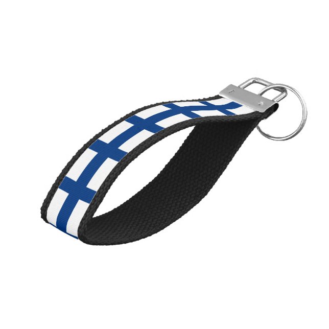 Finnish Flag & Finland wrist keychain /fashion (Angled Up)
