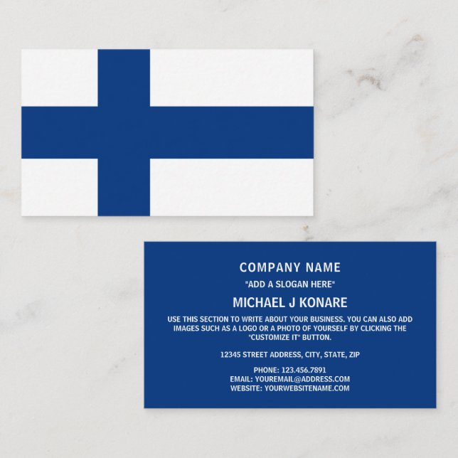 Finnish Flag, Flag of Finland Business Card (Front/Back)