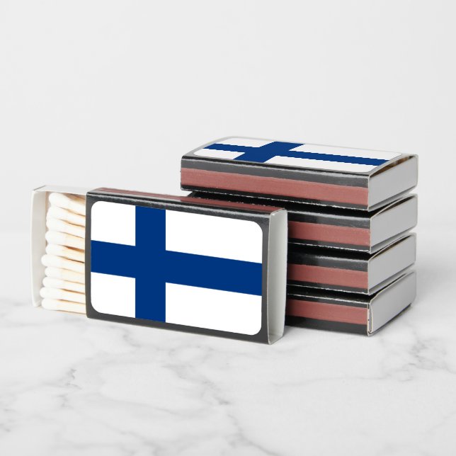 Finnish Flag, Flag of Finland Matchboxes (Stacked)